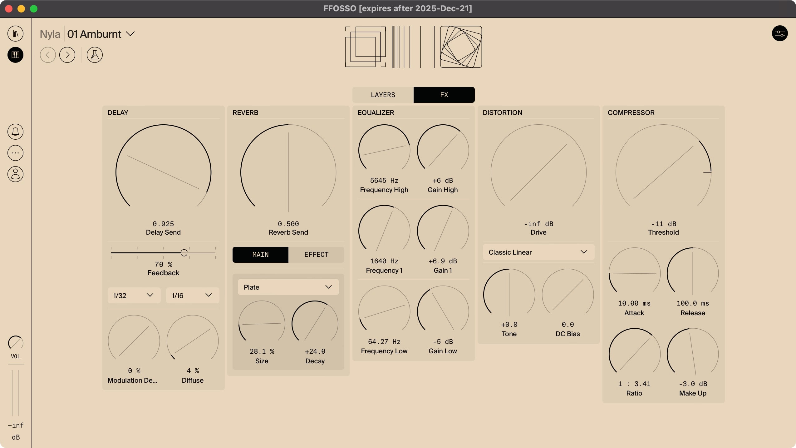 FX page of Threads engine